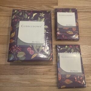 Cuddledown King LENORA Duvet Cover King Sham, Euro Sham Burgundy